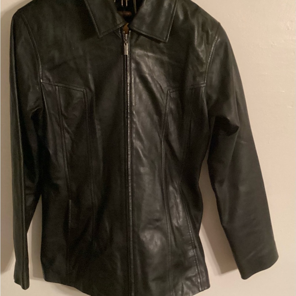 Women's Classic Black Leather Jacket - Lovely!